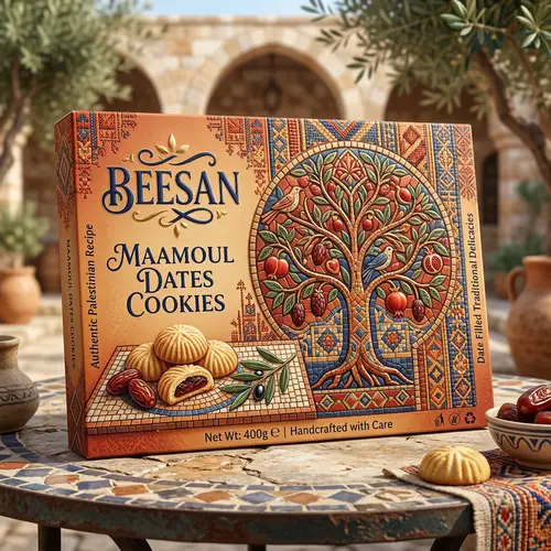 BEESAN Maamoul Dates Cookies Packaging Design Inspired by Palestinian Culture