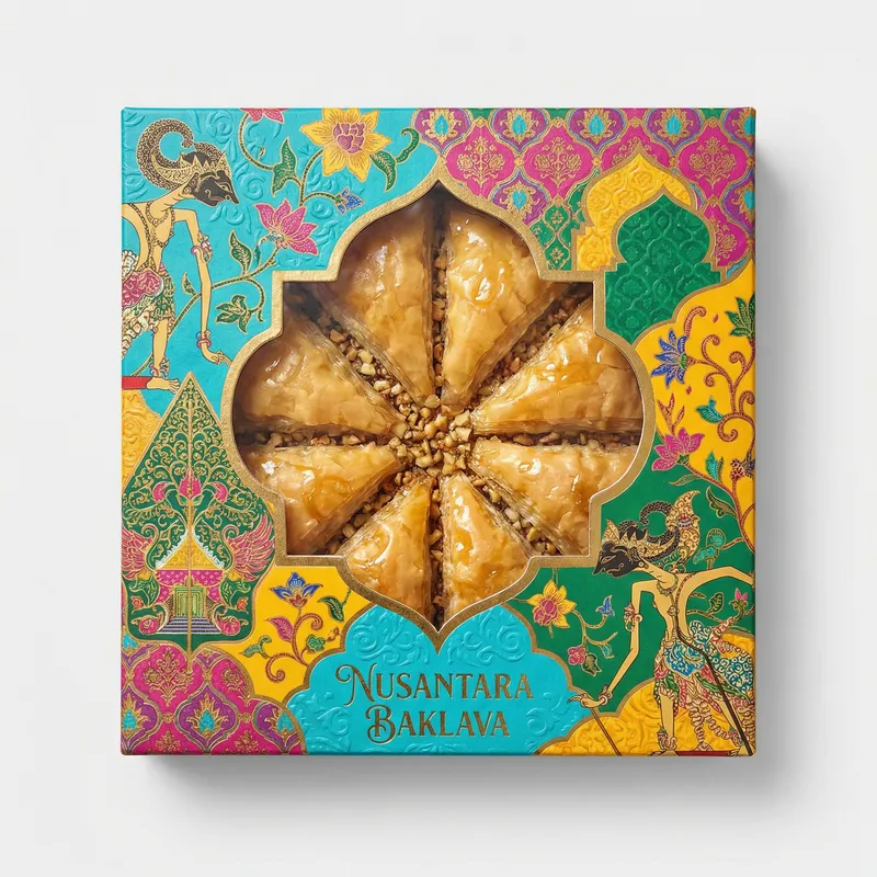 Vibrant Indonesian-Inspired Baklava Packaging Design
