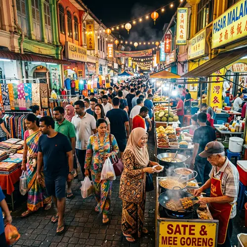 Vibrant Southeast Asian Street Market Scene | Nusantara Cultural Heritage