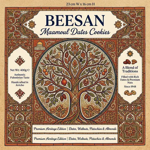 Luxurious Maamoul Cookies Packaging Inspired by Palestinian Heritage