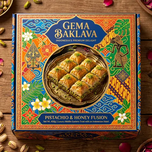 Colorful Baklava Packaging Design Inspired by Indonesian Heritage