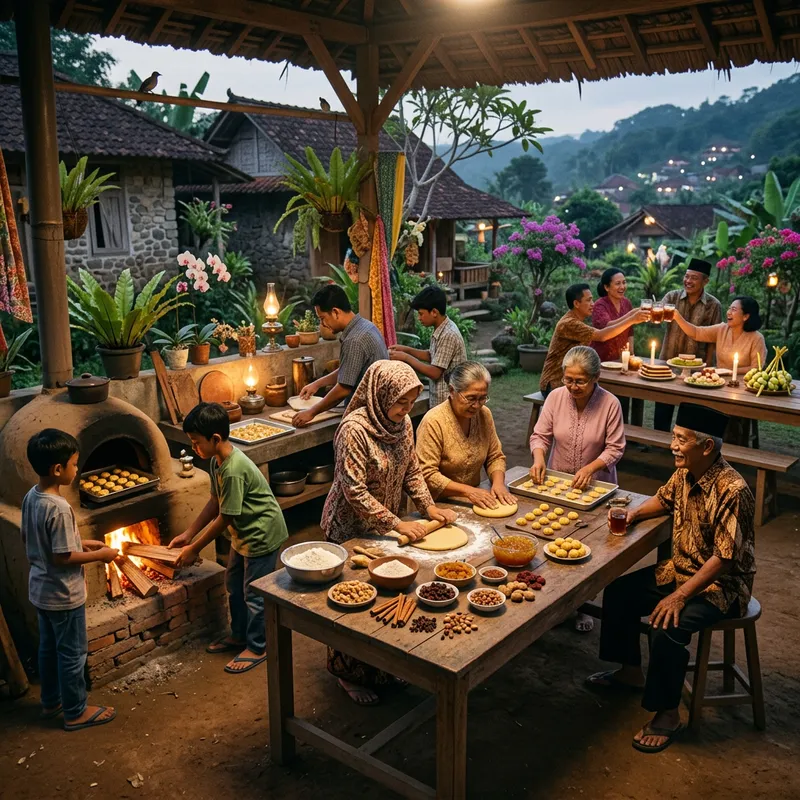 Joyful Hari Raya Festivities in Indonesian Village