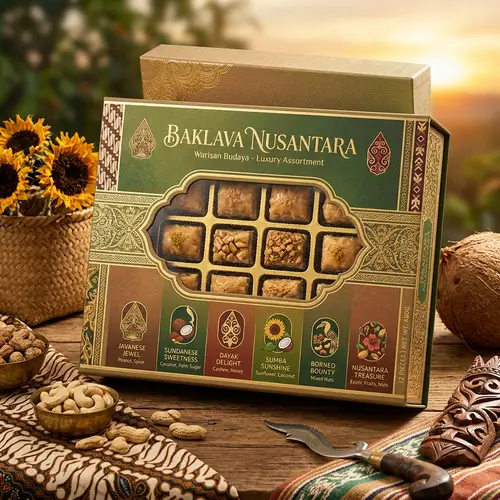 Luxurious Baklava Assortment Inspired by Nusantara Cultures