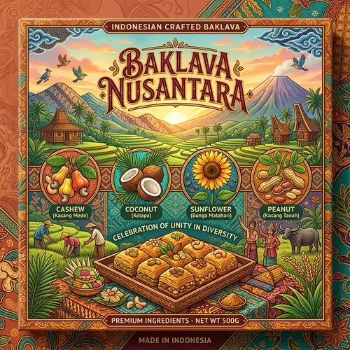 Vibrant Baklava Packaging Inspired by Indonesian Nusantara | Brand Design