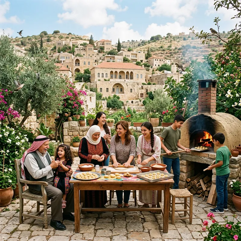 Multigenerational Levantine Family Harmony in New Year Dessert Tradition