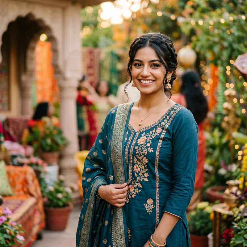 Elegant South Asian Woman in Stylish Attire