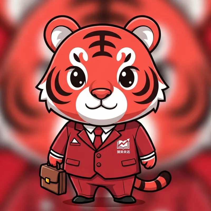 Chibi Business Tiger Mascot for Schools
