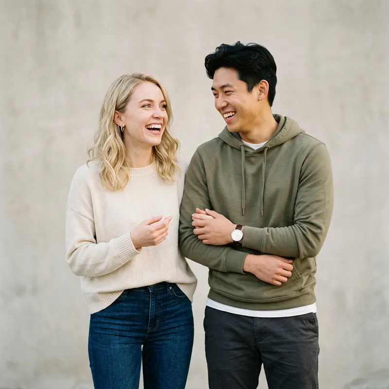 Russian Blonde Woman & Korean Man | Casual Friendship