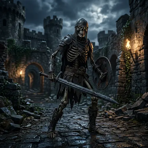 Skeleton with a Sword - Fantasy Art