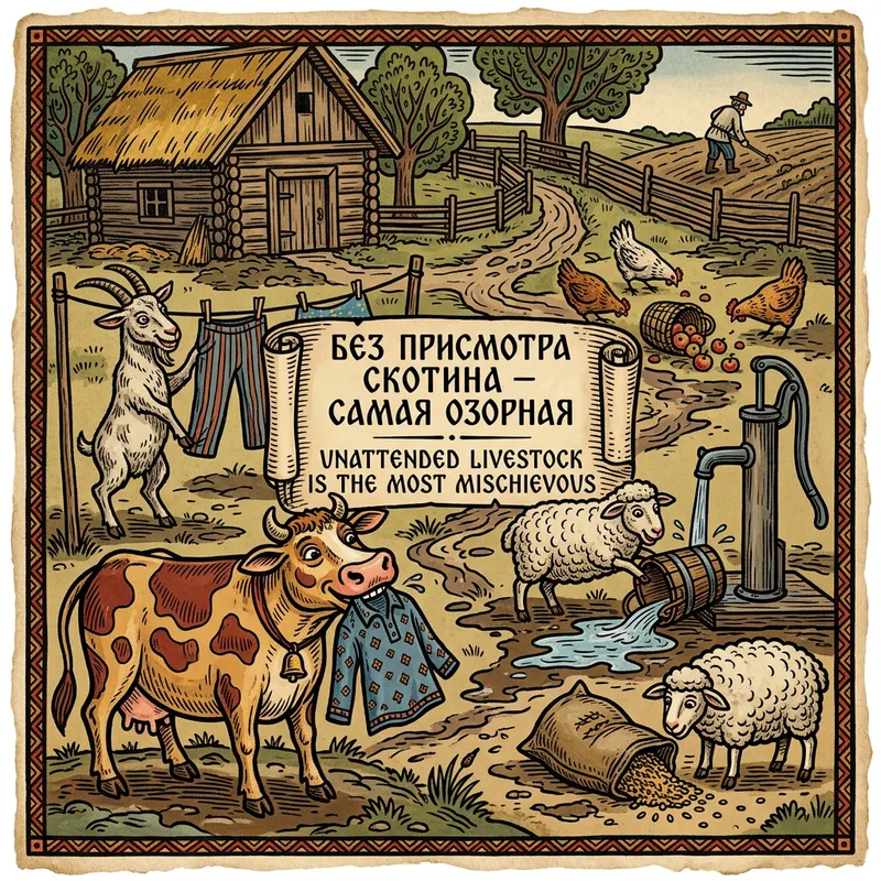 Whimsical Folk Art Inspired by Mischievous Livestock