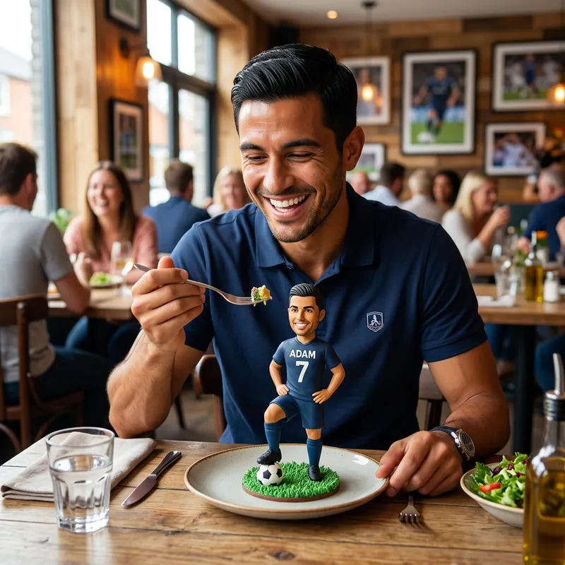 Neymar Enjoying Meal: Footballer Eating his Lookalike Neymar Enjoying Meal: Footballer Eating his Lookalike