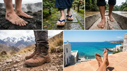 Men's Feet in Global Settings | Travel Photography