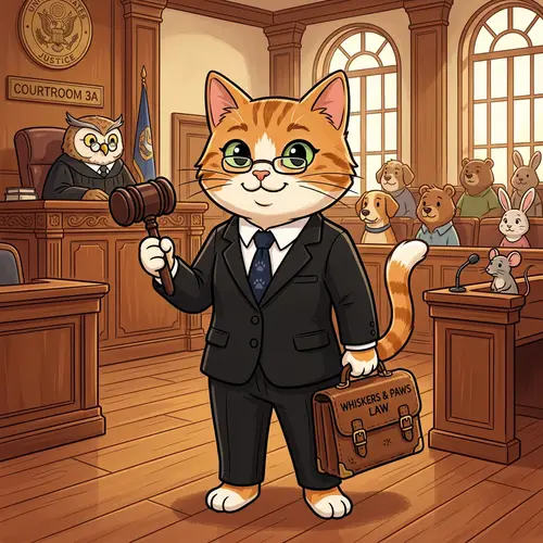 Hello Kitty Lawyer: Cute Cartoon Cat in Court
