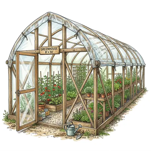 Polythene Greenhouse 8x30 Wooden Poles Model | Gardening Solutions