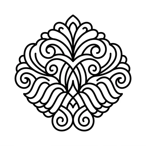 Geometric Joy: Black & White Wave Symbol