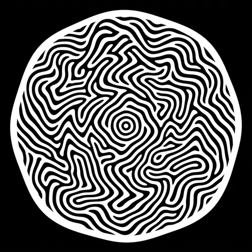 Visceral Happiness Geometric Shape in Black and White