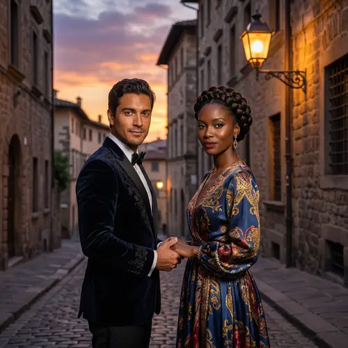 Una Pareja: Romantic Sunset in a Quaint Setting