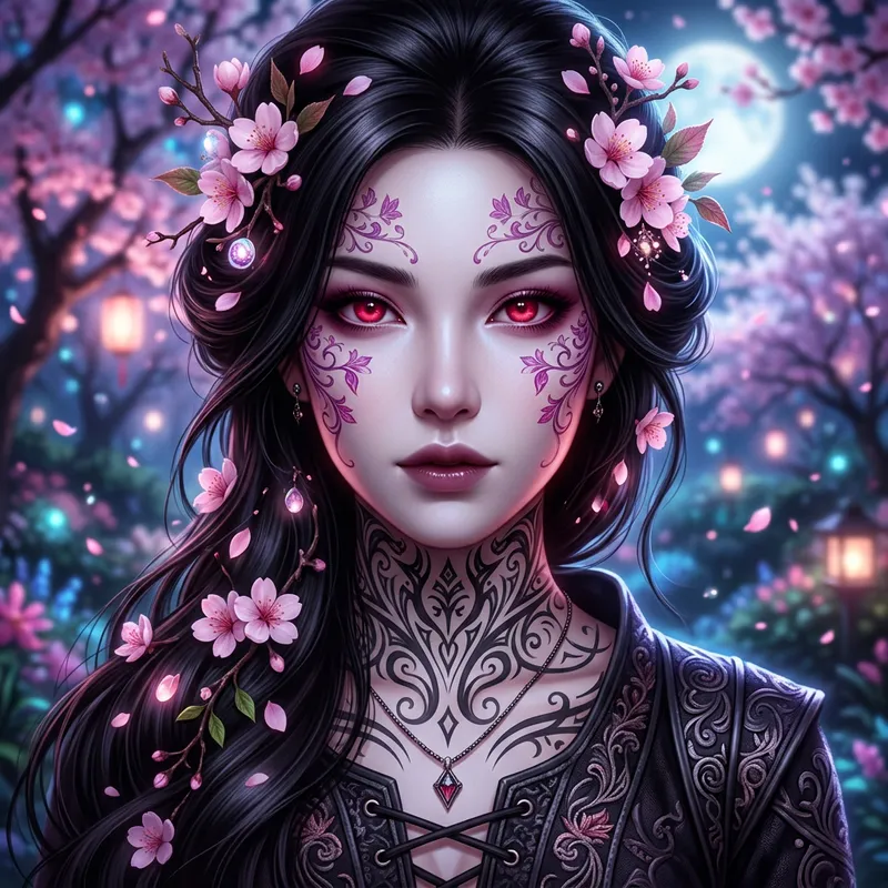 Stunning Portrait of a Mysterious Woman in Anime Style