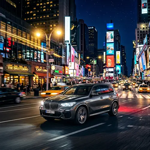 BMW X5 SUV Speeding Through City Night | Urban Elegance