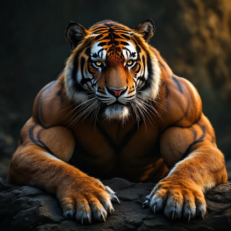 Smart Muscled Tiger - Majestic and Strong Smart Muscled Tiger - Majestic and Strong