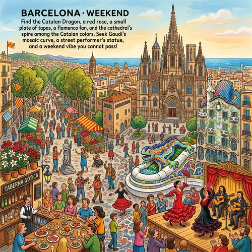 Intricate Visual Riddle: Weekend in Barcelona