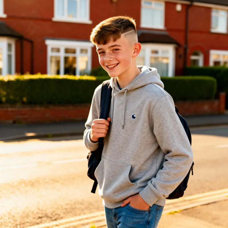 Stylish British Teen in Casual Attire