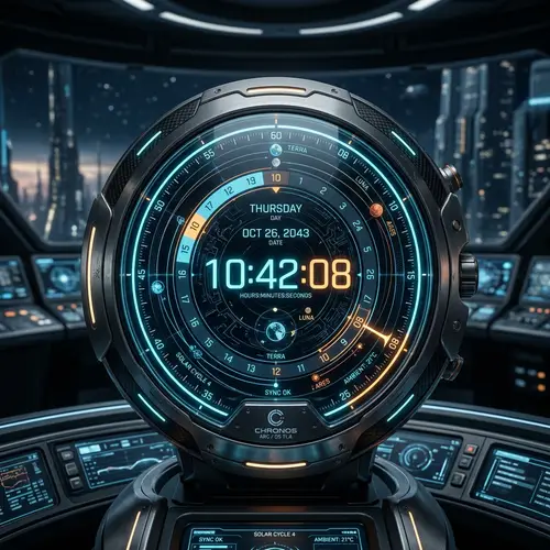 Futuristic Clock Face Design