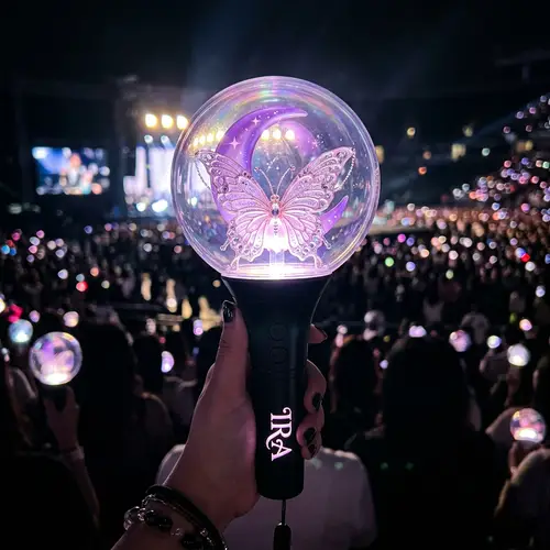 Unique Kpop Lightstick Design with Butterfly & Moon