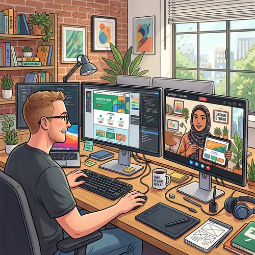 Day in the Life of Website Designers: Collaborative Workspace