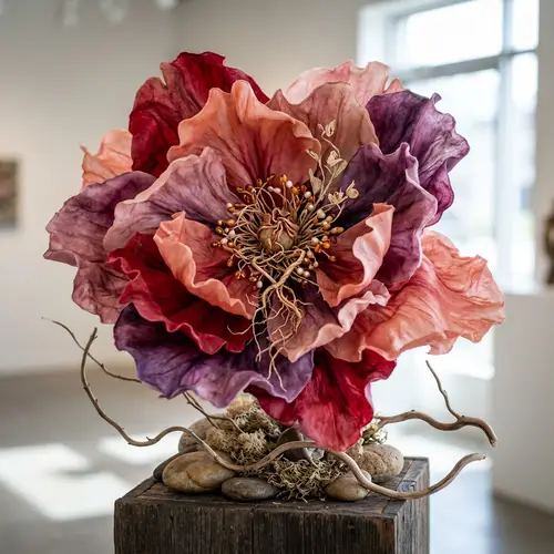 Delicate Bloom Floral Sculpture Inspired by American Painters