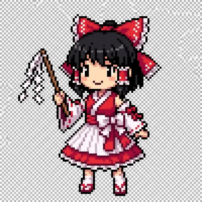 8-Bit Reimu Hakurei Pixel Art Shrine Maiden 8-Bit Reimu Hakurei Pixel Art Shrine Maiden