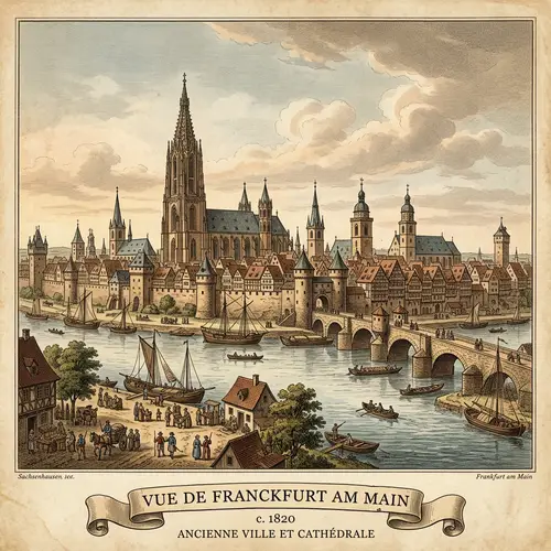 Ancient Frankfurt Skyline: Classical Architecture