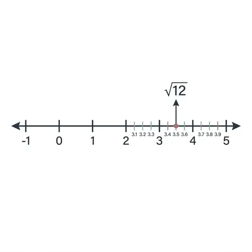 Square Root of 12 on Number Line - Visual Explanation
