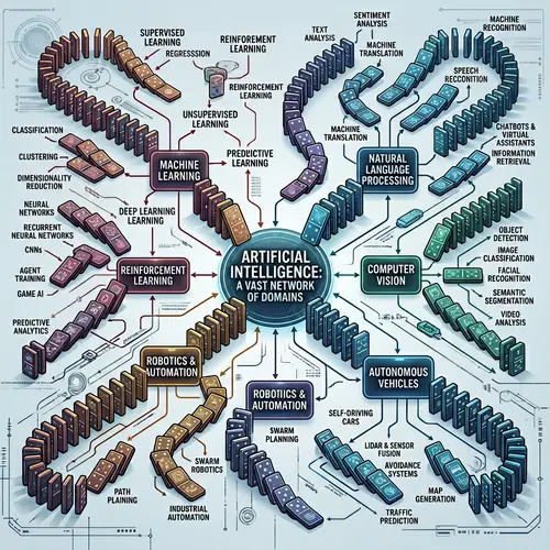 AI Domains Mind Map: Machine Learning, Robotics, NLP