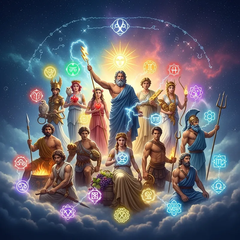 The Twelve Olympian Gods in Celestial Beauty