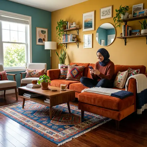 Inviting Living Room with Comfortable Seating and Modern Decor