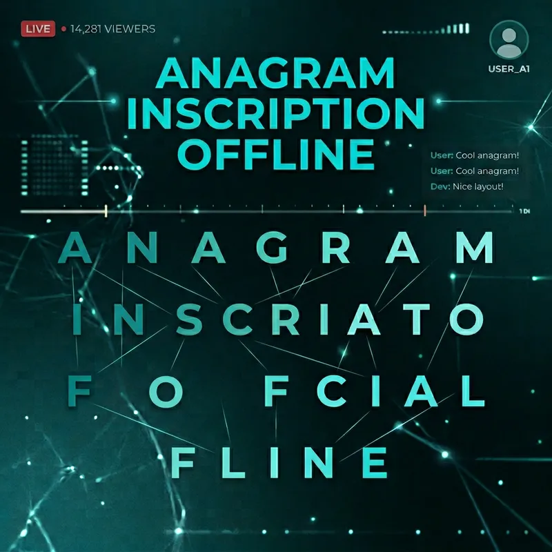 Offline Anagram Inscription | Twitch Turquoise Minimalism