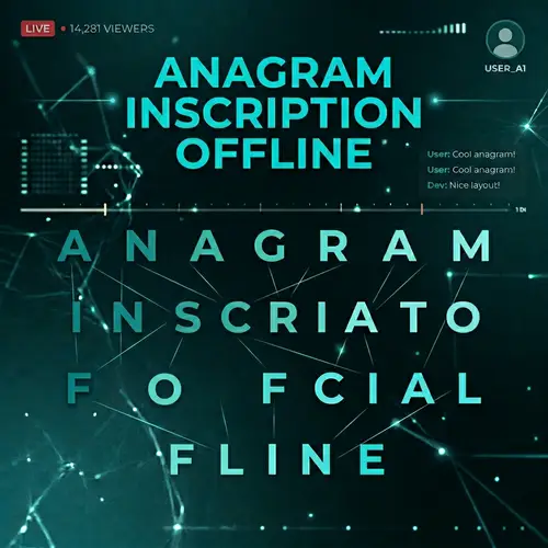 Anagram Inscription Offline | Twitch Turquoise Minimalism