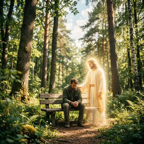 Solitude and Spirituality in a Sunlit Forest