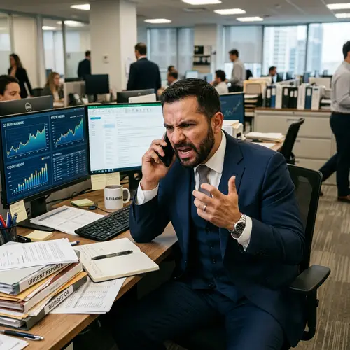 Angry Professional Man at Work | Intense Phone Conversation