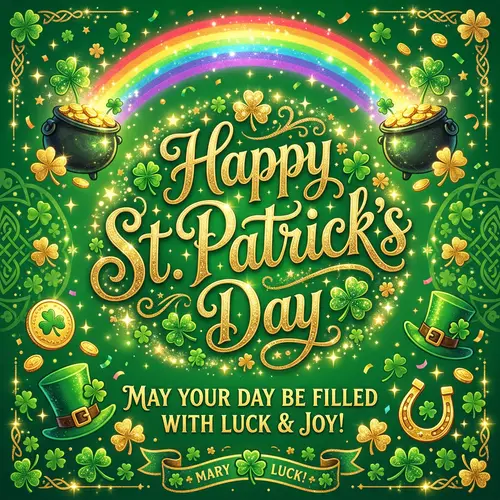 Cheerful St. Patrick's Day Graphic for Social Media