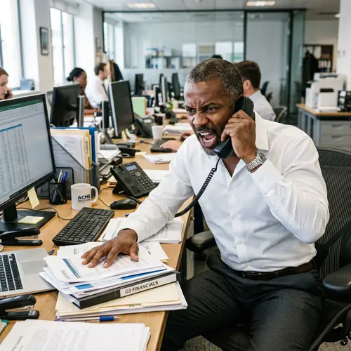 Angry Man Screaming into Phone at Work | Powerful Expression of Anger