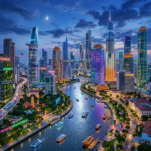 Futuristic Ho Chi Minh City: Urban Harmony & Technological Marvel