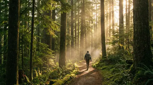 Serene Forest Path: A Scenic Walk in Nature
