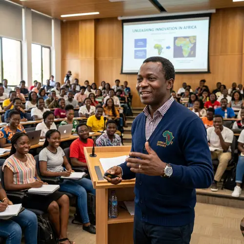 Expert African Man Sharing Insights | Documented Lecture Photo
