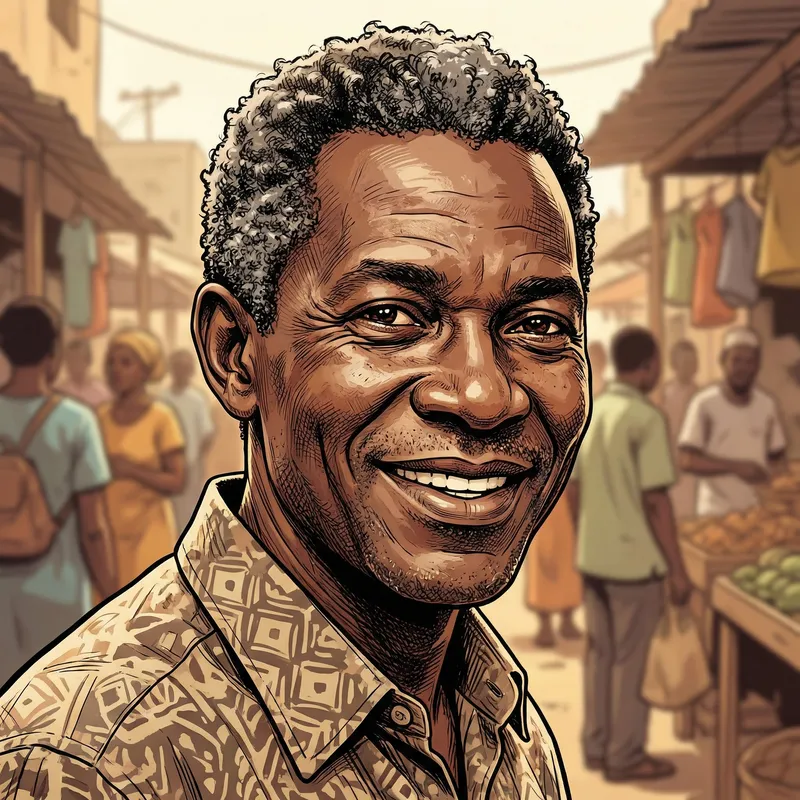 Stunning Portrait of a Black Man with Expressive Features