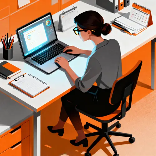 Empowered Woman with AI Tools at Work