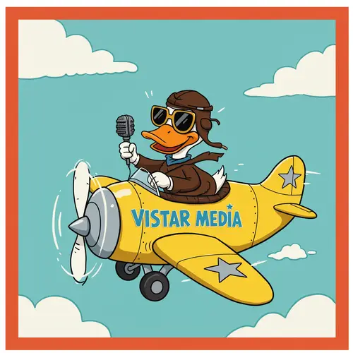 Duck Pilot in a Cartoon Plane | Vistar Media