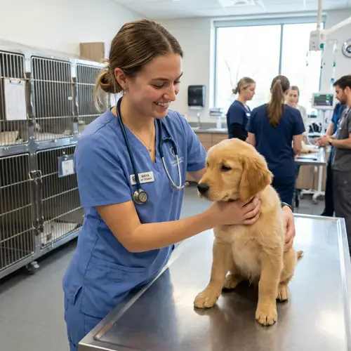 Veterinary Student in Blue Scrubs - Future Vet