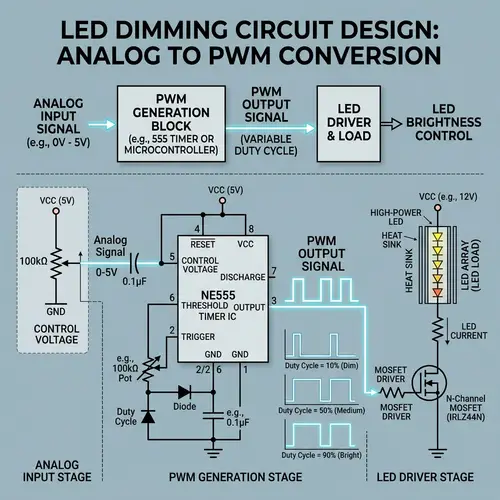 LED Dimming Circuit Design: Analog to PWM Signal Conversion